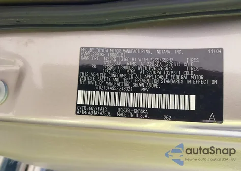 2005 Toyota Sequoia Sr5 V8 from USA, damaged, VIN 5TDZT34A95S248321